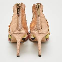 Jimmy Choo Multicolor Leather and Patent Bronx Sandals Size 37