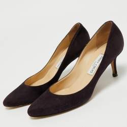 Pre Owned Jimmy Choo Purple Suede Romy Pumps Size 39