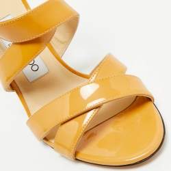 Jimmy Choo Brown Patent  Ankle Strap Sandals Size 36
