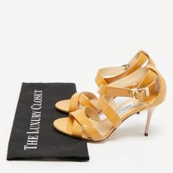 Jimmy Choo Brown Patent  Ankle Strap Sandals Size 36