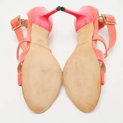 Jimmy Choo Pink Lace and Patent Leather Lottie Strappy Sandals Size 36