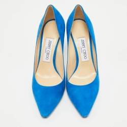 Jimmy Choo Electric Blue Suede Romy Pumps Size 36