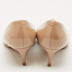 Jimmy Choo Beige Patent Leather Romy Pointed Toe Pumps Size 36