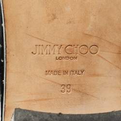 Pre Owned Jimmy Choo Black Velvet Crystal Embellished Ankle Boots Size 39