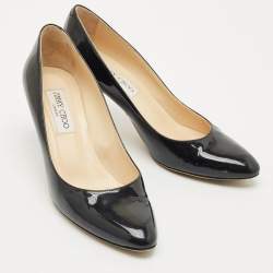 Jimmy Choo Black Patent Leather Bridget Round Toe Pumps Size 39