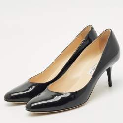 Jimmy Choo Black Patent Leather Bridget Round Toe Pumps Size 39