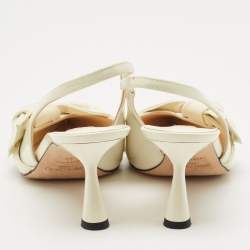 Jimmy Choo Cream knotted Patent Elinor 65 Slingback Pumps Size 40