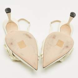 Jimmy Choo Cream knotted Patent Elinor 65 Slingback Pumps Size 40