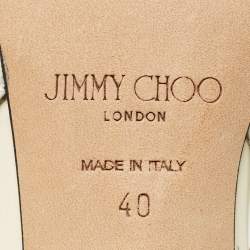 Jimmy Choo Cream knotted Patent Elinor 65 Slingback Pumps Size 40