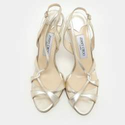 Pre Owned Jimmy Choo Gold Leather Criss Cross Strappy Sandals 39