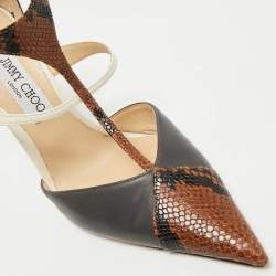 Pre Owned Jimmy Choo Multicolor Snakeskin Embossed and Leather Saoni Pumps Size 40