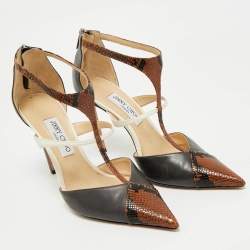 Pre Owned Jimmy Choo Multicolor Snakeskin Embossed and Leather Saoni Pumps Size 40