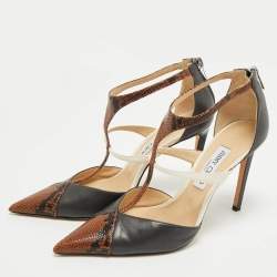 Pre Owned Jimmy Choo Multicolor Snakeskin Embossed and Leather Saoni Pumps Size 40