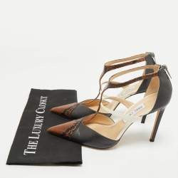 Pre Owned Jimmy Choo Multicolor Snakeskin Embossed and Leather Saoni Pumps Size 40