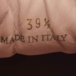 Pre Owned Jimmy Choo Metallic Beige Glitter and Suede Low Top Sneakers Size 39.5