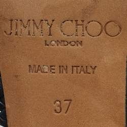 Pre Owned Jimmy Choo Black Patent and Leather Lima Gladiator Sandals Size 37