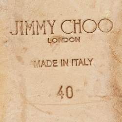 Pre Owned Jimmy Choo Burgundy Suede and Mesh Crystal Embellished Globe Flats Size 40