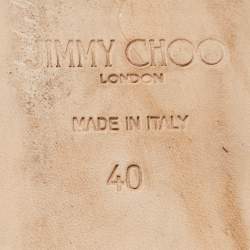 Pre Owned Jimmy Choo Burgundy Lizard Embossed Leather Tilda Ballet Flats Size 40