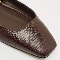 Pre Owned Jimmy Choo Burgundy Lizard Embossed Leather Tilda Ballet Flats Size 40