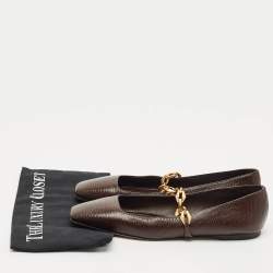 Pre Owned Jimmy Choo Burgundy Lizard Embossed Leather Tilda Ballet Flats Size 40