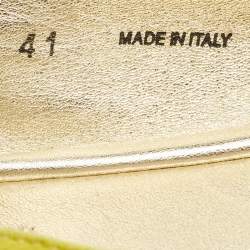 Pre Owned Jimmy Choo Neon Green Suede Wray Ballet Flats Size 41