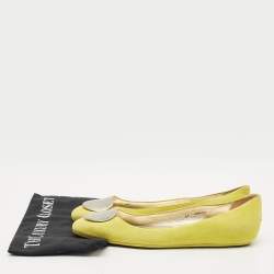 Pre Owned Jimmy Choo Neon Green Suede Wray Ballet Flats Size 41