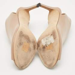 Pre Owned Jimmy Choo Pink Leather Shar Slingback Pumps Size 36