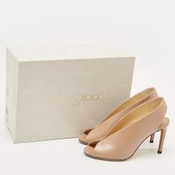 Pre Owned Jimmy Choo Pink Leather Shar Slingback Pumps Size 36