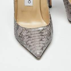 Pre Owned Jimmy Choo Grey Elaphe Leather Anouk Pumps Size 37