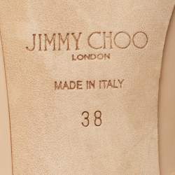 Pre Owned Jimmy Choo Beige Patent Leather Romy Pointed Toe Pumps Size 38