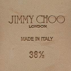 Pre Owned Jimmy Choo Black Leather Globe Studded Ballet Flats Size 38.5