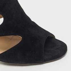 Pre Owned Jimmy Choo Black/Metallic Leather and Suede Toysen D'orsay Pumps Size 38