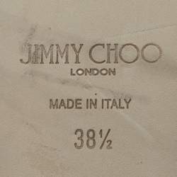 Pre Owned Jimmy Choo Brown/Black Canvas Breanne Flat Sandals Size 38.5