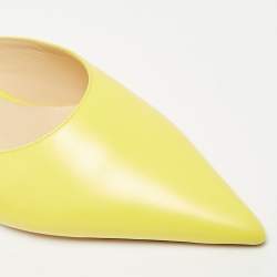 Pre Owned Jimmy Choo Yellow Leather Rav Mules Size 39