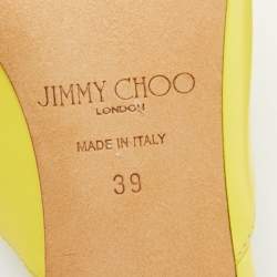 Pre Owned Jimmy Choo Yellow Leather Rav Mules Size 39