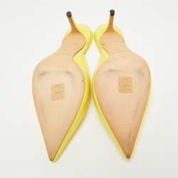 Pre Owned Jimmy Choo Yellow Leather Rav Mules Size 39
