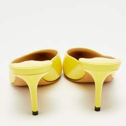 Pre Owned Jimmy Choo Yellow Leather Rav Mules Size 39