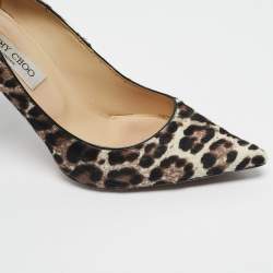 Pre Owned Jimmy Choo Brown/Cream Calf Hair Anouk Pumps Size 38.5