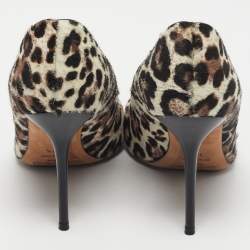 Pre Owned Jimmy Choo Brown/Cream Calf Hair Anouk Pumps Size 38.5