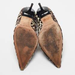 Pre Owned Jimmy Choo Brown/Cream Calf Hair Anouk Pumps Size 38.5