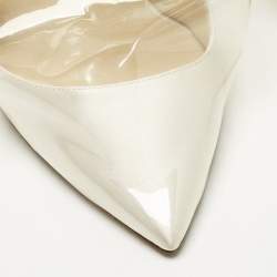Pre Owned Jimmy Choo X Off White Transparent/White PVC and Satin Claire Pumps Size 41