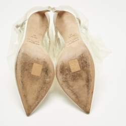 Pre Owned Jimmy Choo X Off White Transparent/White PVC and Satin Claire Pumps Size 41