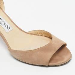 Pre Owned Jimmy Choo Pink Suede Miranda Sandals Size 39.5