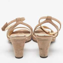 Pre Owned Jimmy Choo Pink Suede Miranda Sandals Size 39.5