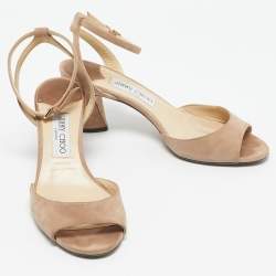 Pre Owned Jimmy Choo Pink Suede Miranda Sandals Size 39.5