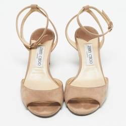 Pre Owned Jimmy Choo Pink Suede Miranda Sandals Size 39.5