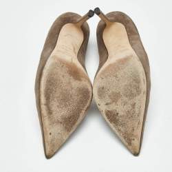 Pre Owned Jimmy Choo Beige Suede Romy Pumps Size 36.5