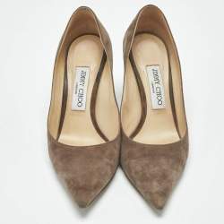 Pre Owned Jimmy Choo Beige Suede Romy Pumps Size 36.5