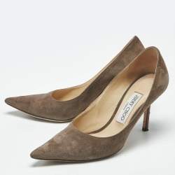 Pre Owned Jimmy Choo Beige Suede Romy Pumps Size 36.5