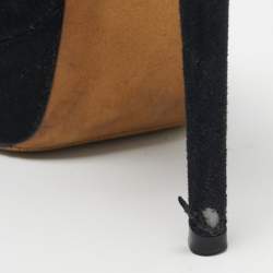 Pre Owned Jimmy Choo Black Suede Platform Ankle Strap Sandals Size 35